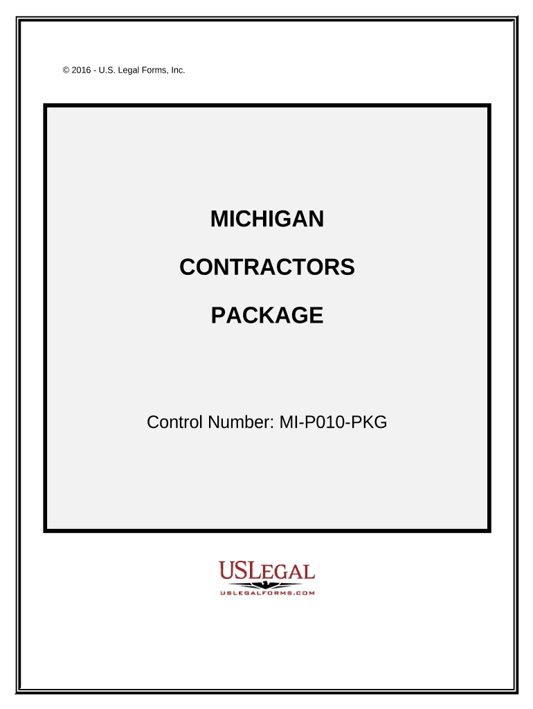Contractors Forms Package Michigan