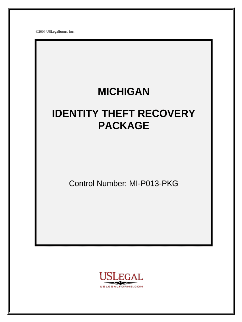 Identity Theft Recovery Package Michigan  Form