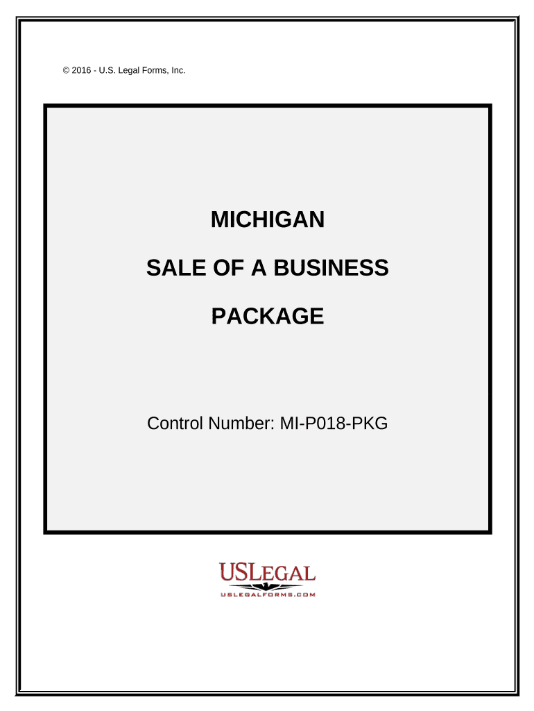 Sale of a Business Package Michigan  Form