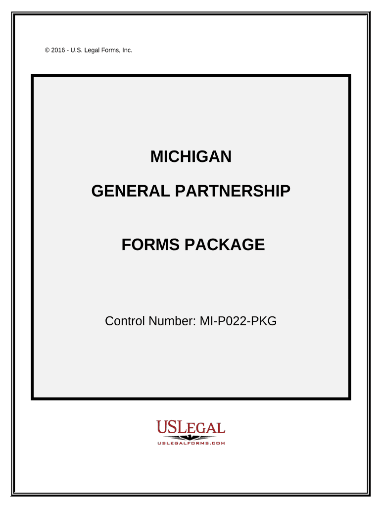 General Partnership Package Michigan  Form