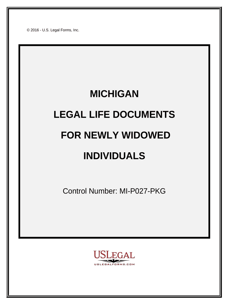 Newly Widowed Individuals Package Michigan  Form