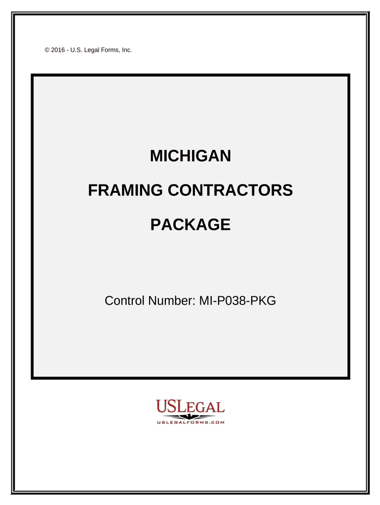 Framing Contractor Package Michigan  Form
