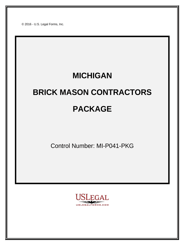 Brick Mason Contractor Package Michigan  Form