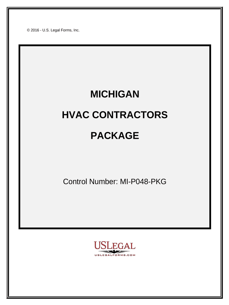 HVAC Contractor Package Michigan  Form