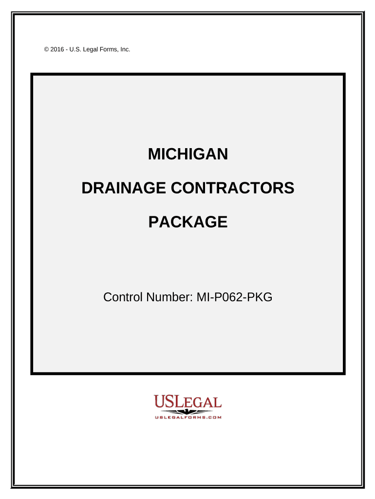 Drainage Contractor Package Michigan  Form