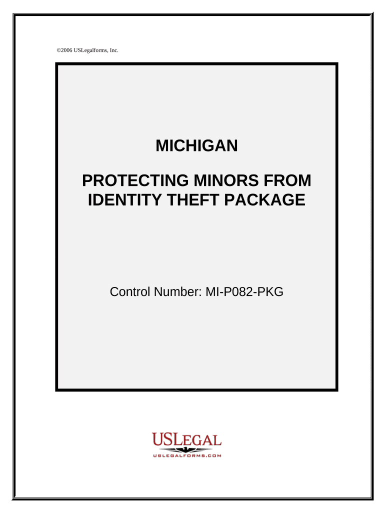 Protecting Minors from Identity Theft Package Michigan  Form