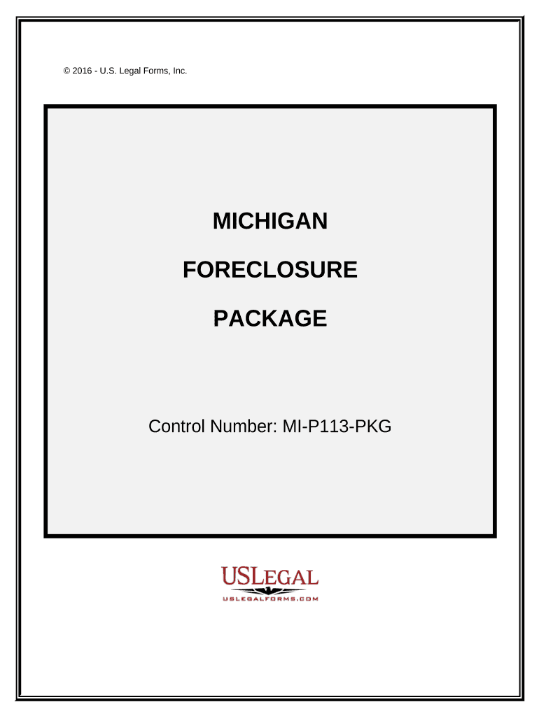 Michigan Foreclosure Package Michigan  Form