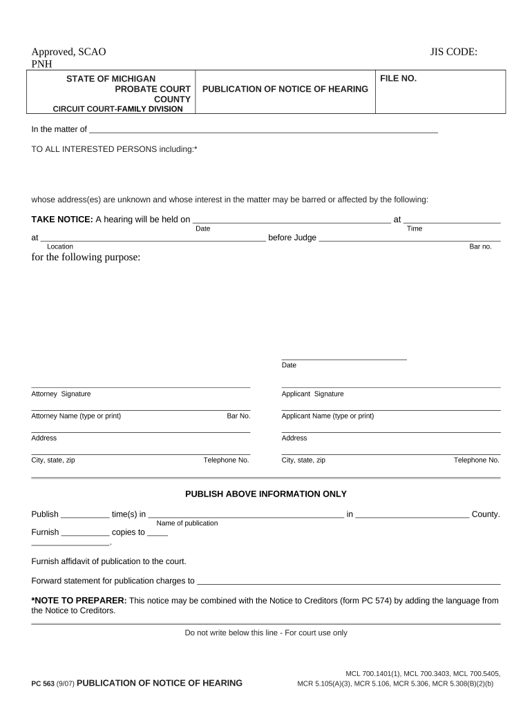 Publication Hearing  Form
