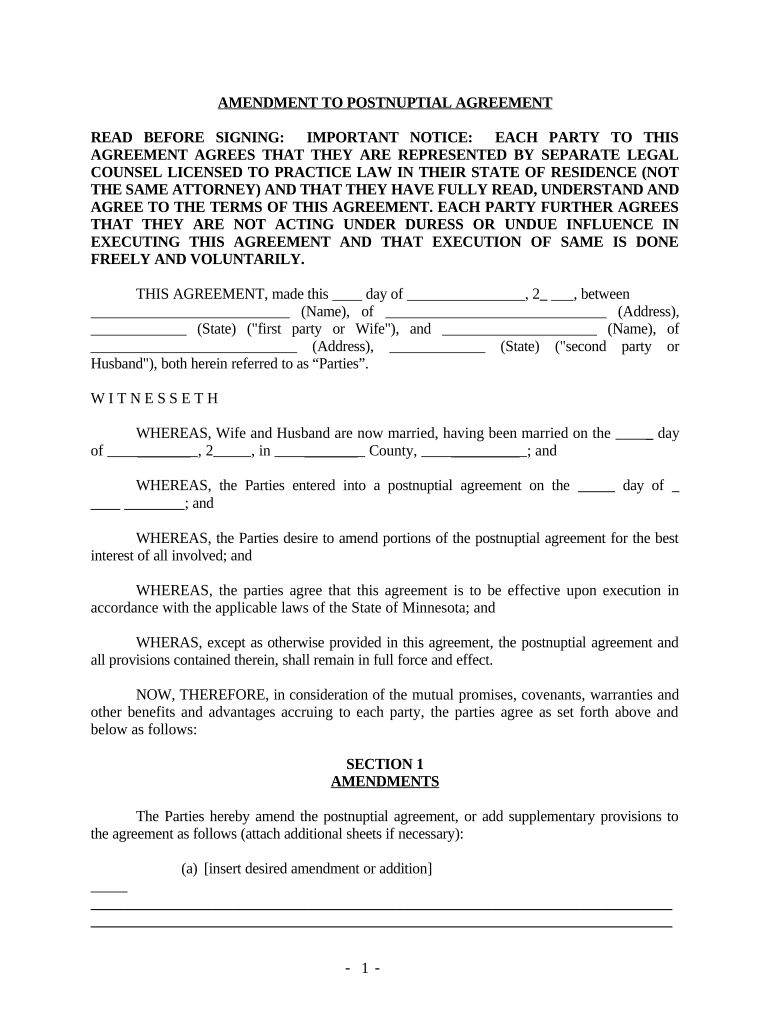 Mn Property Agreement  Form