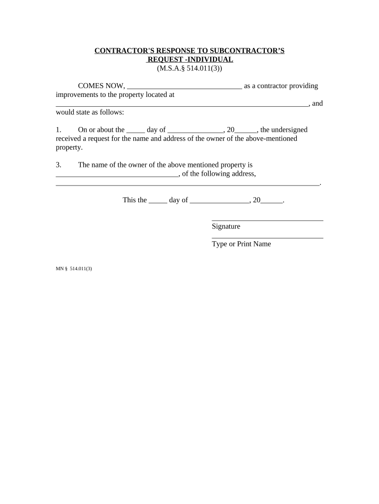 Mn Response  Form