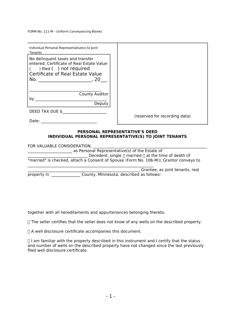 Minnesota Deed Personal  Form