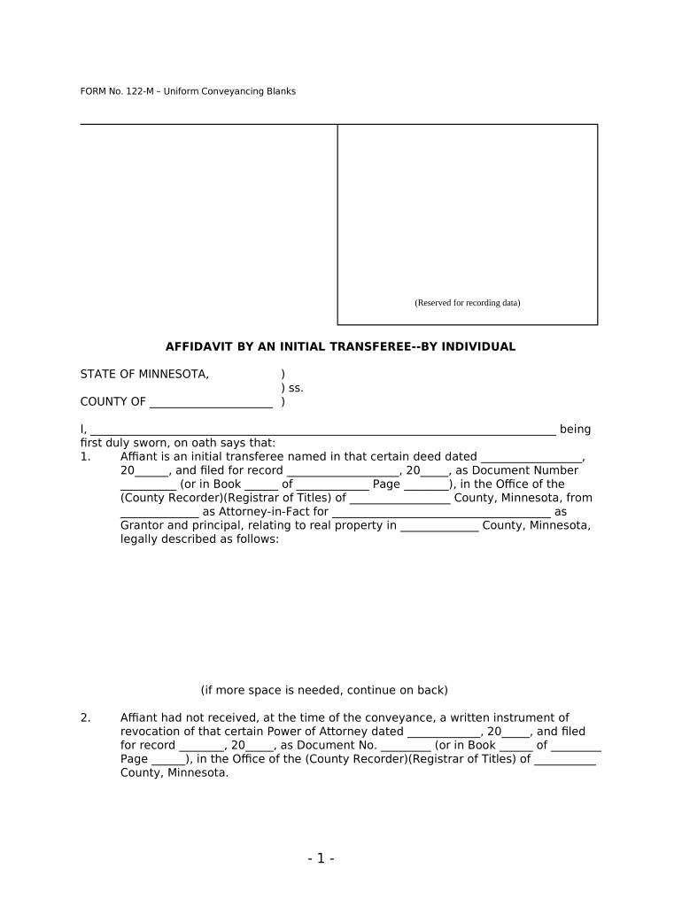 Minnesota Affidavit by  Form