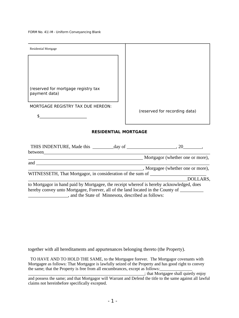 Minnesota Residential Form