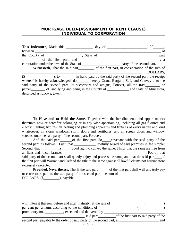 Minnesota Mortgage Form