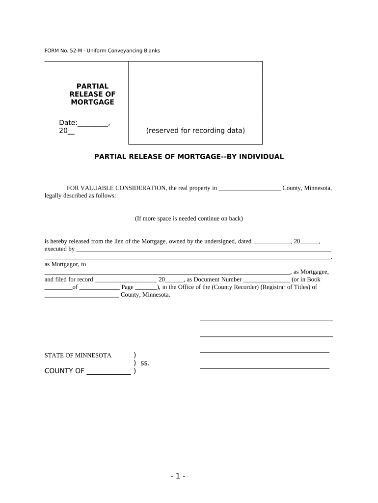 Partial Release Mortgage Form