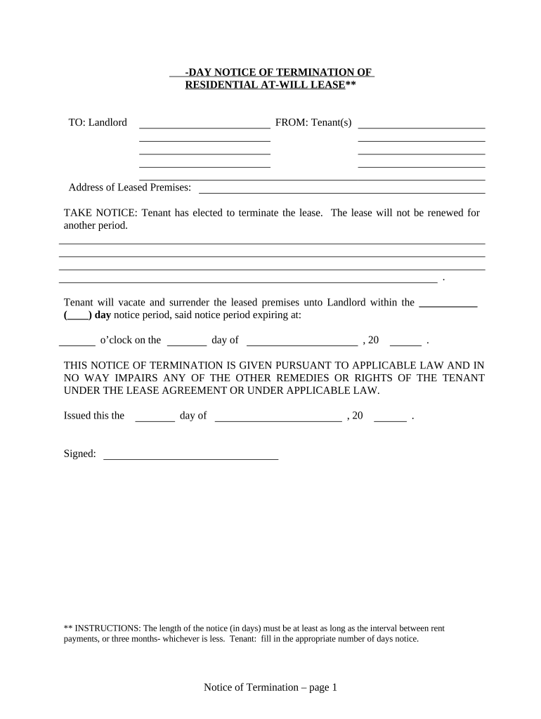 Minnesota Terminate  Form