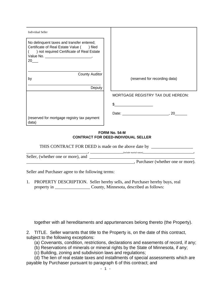 Contract Deed Seller  Form