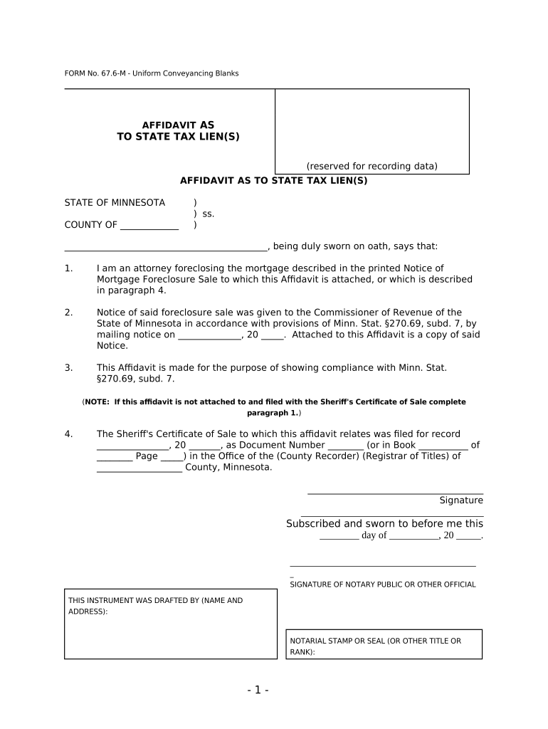 Minnesota State Form