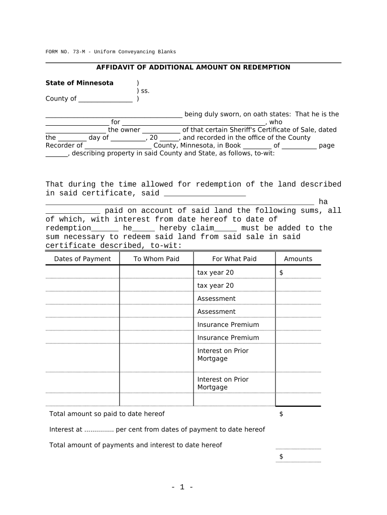 Minnesota Amount  Form