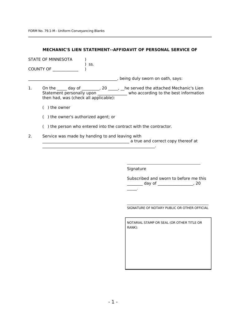 Affidavit Statement Form