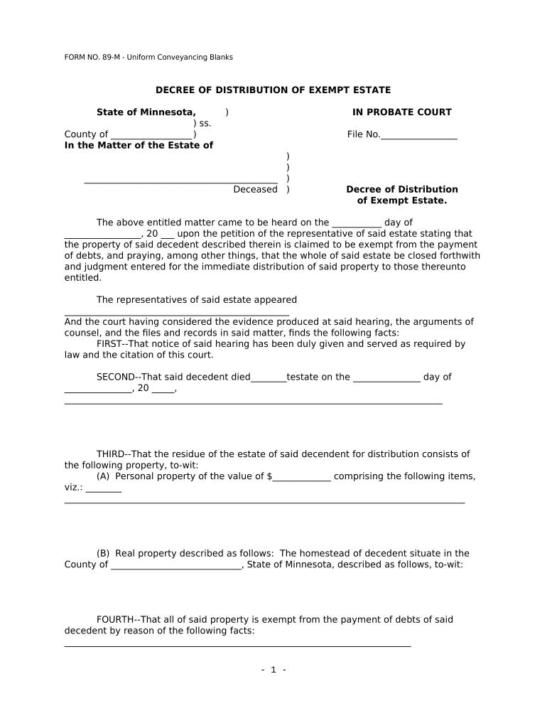 Decree Distribution  Form