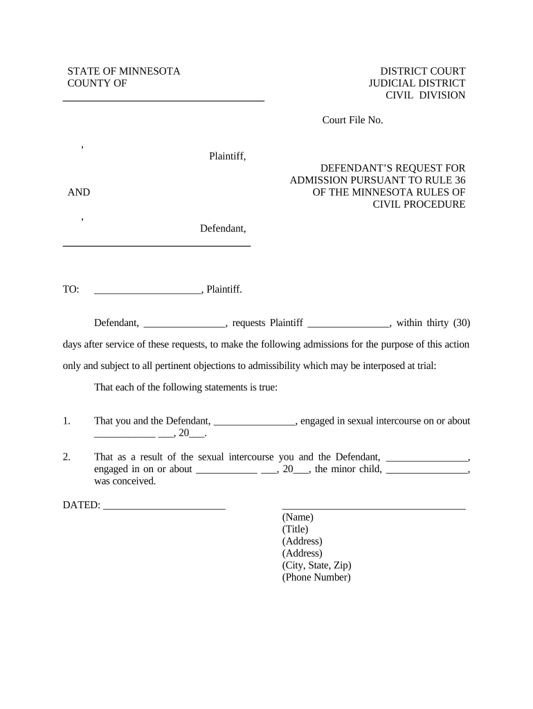 Request Admissions Sample Form Fill Out and Sign Printable PDF