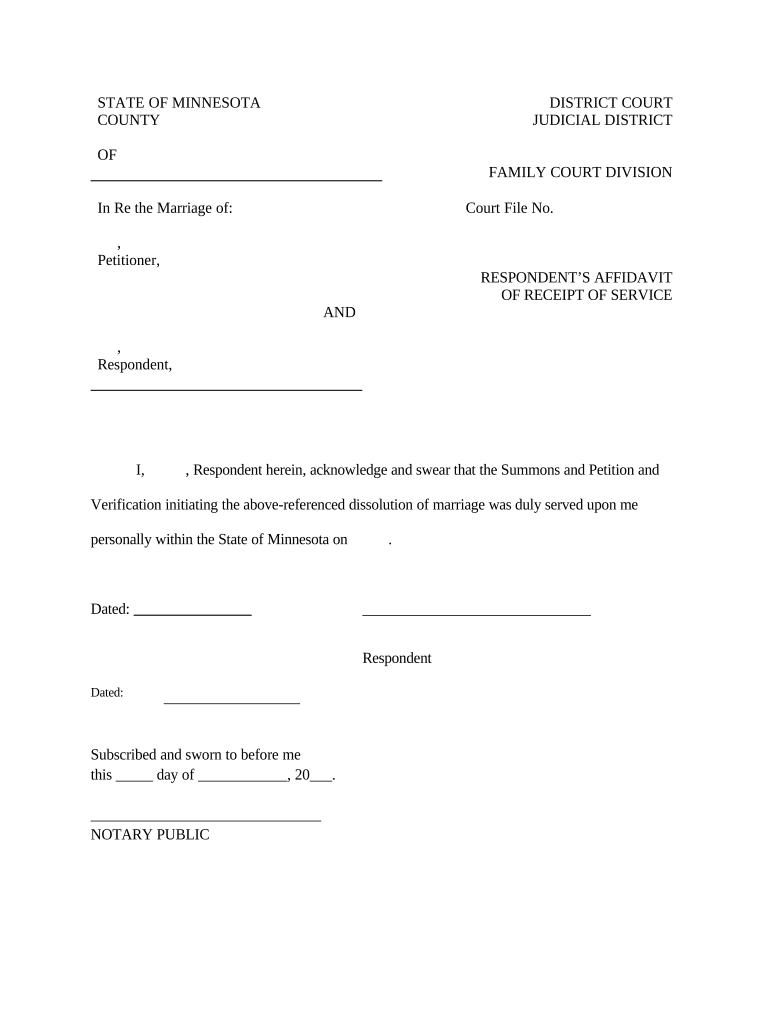Minnesota Acknowledgment  Form
