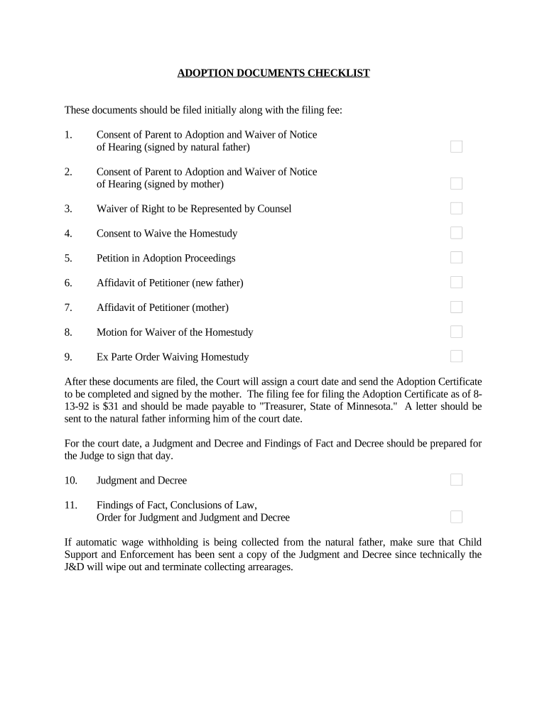 Minnesota Adoption  Form