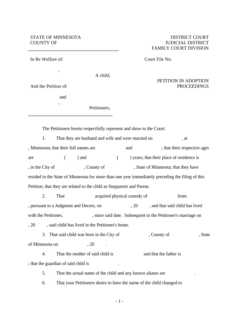 Mn Adoption  Form