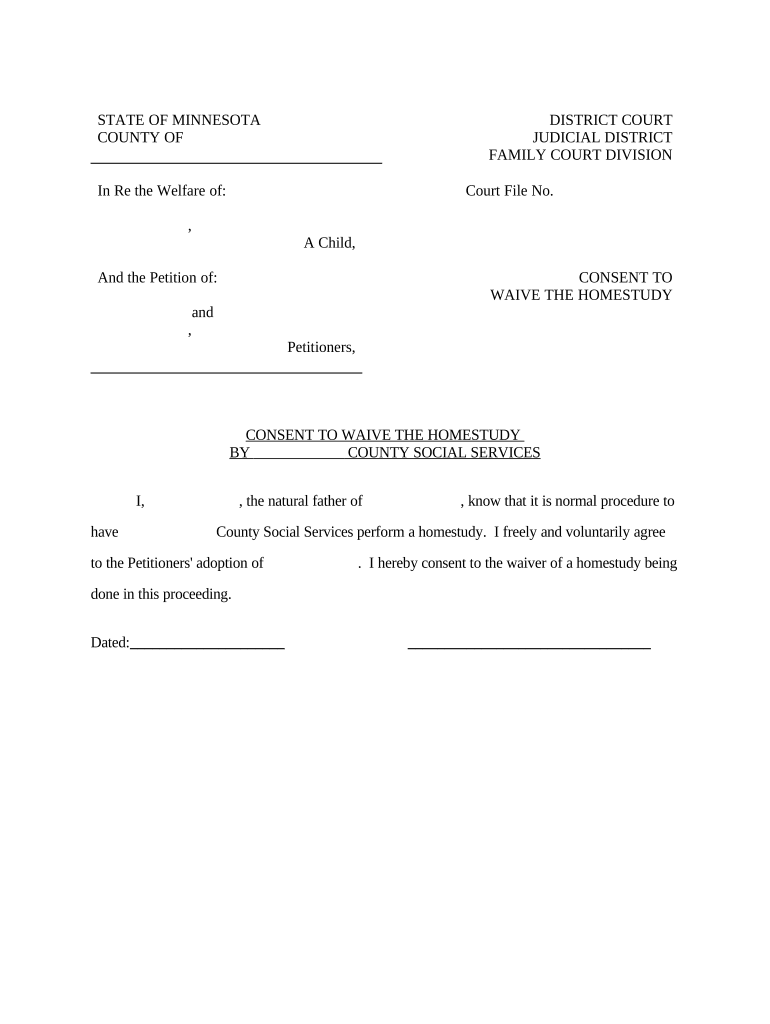 Minnesota Waive  Form