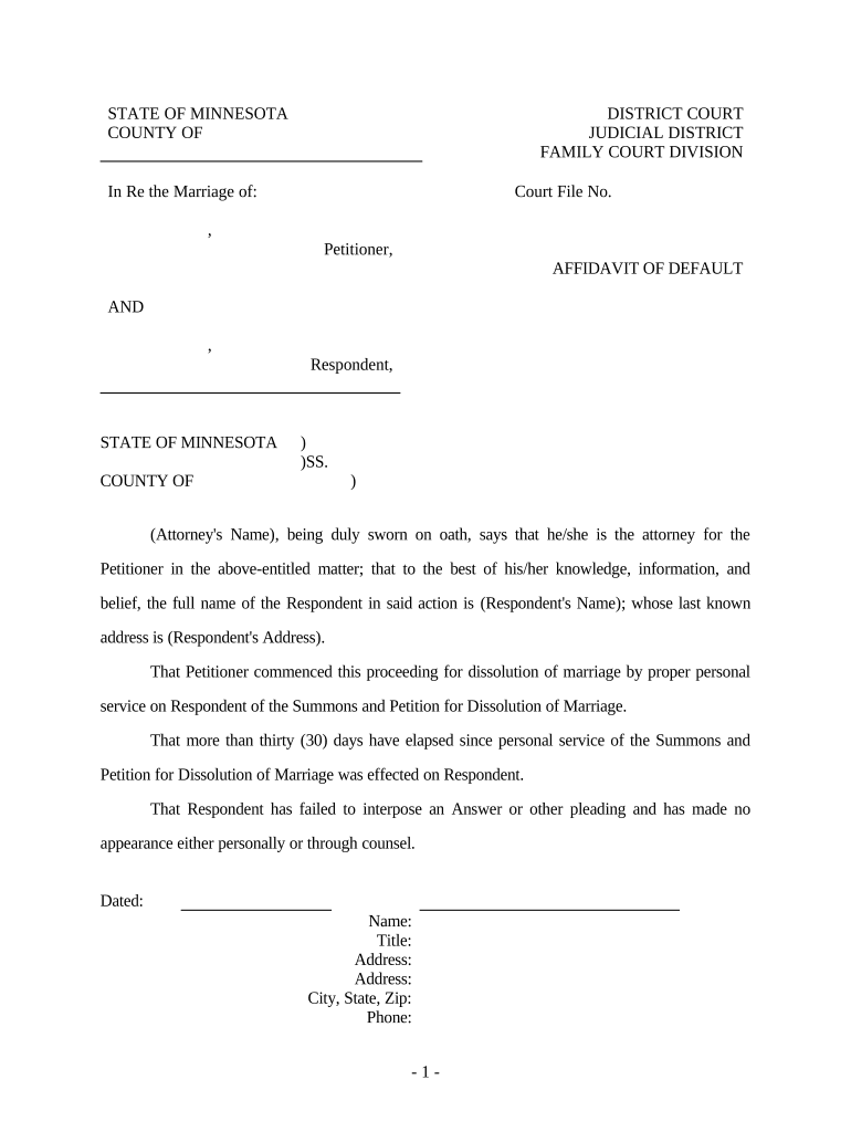 Regarding Default Judgment  Form