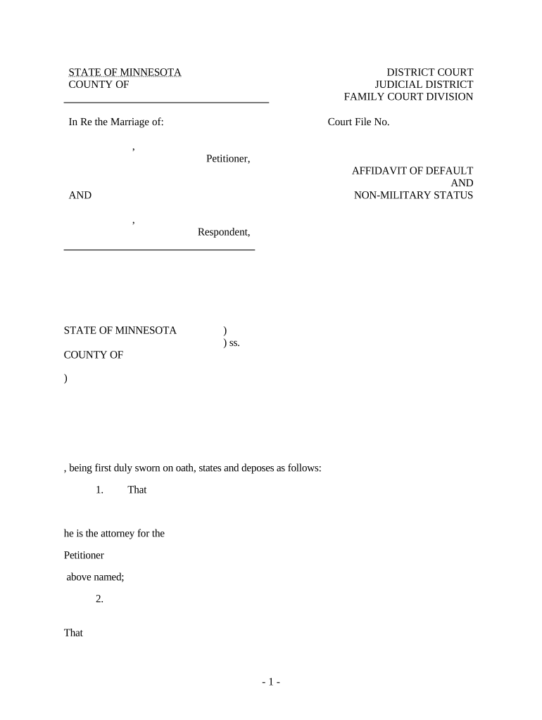 Affidavit Not Military  Form