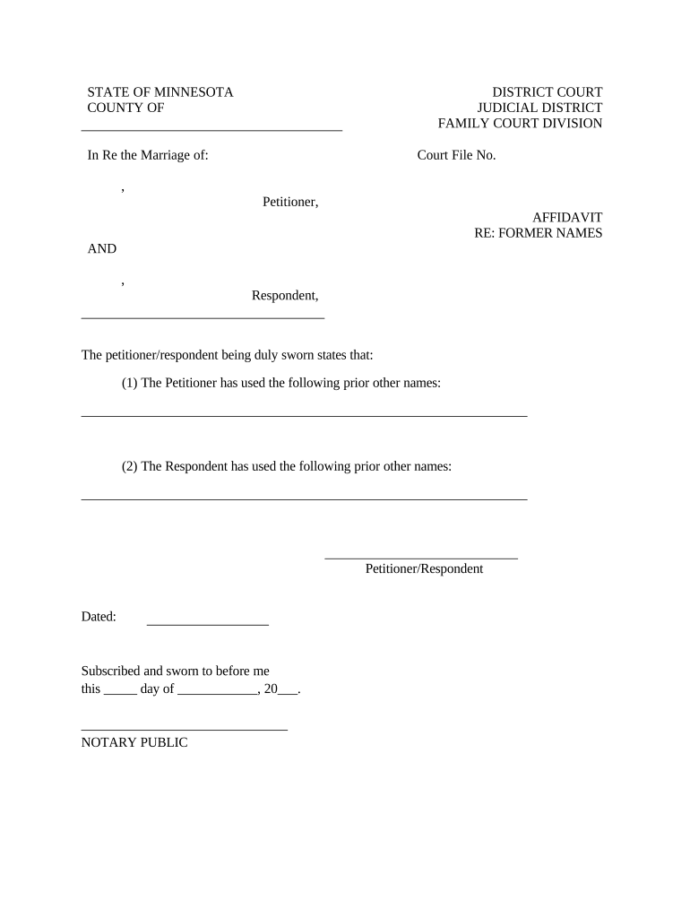 Affidavit Re  Form