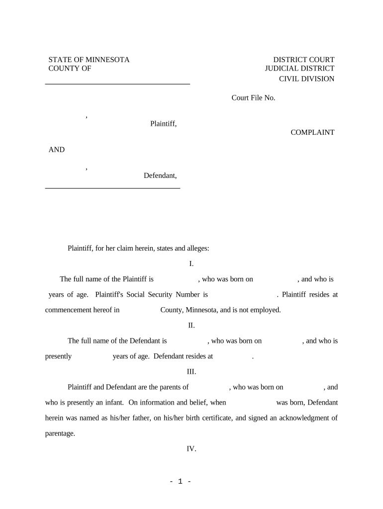 Minnesota Child Visitation  Form