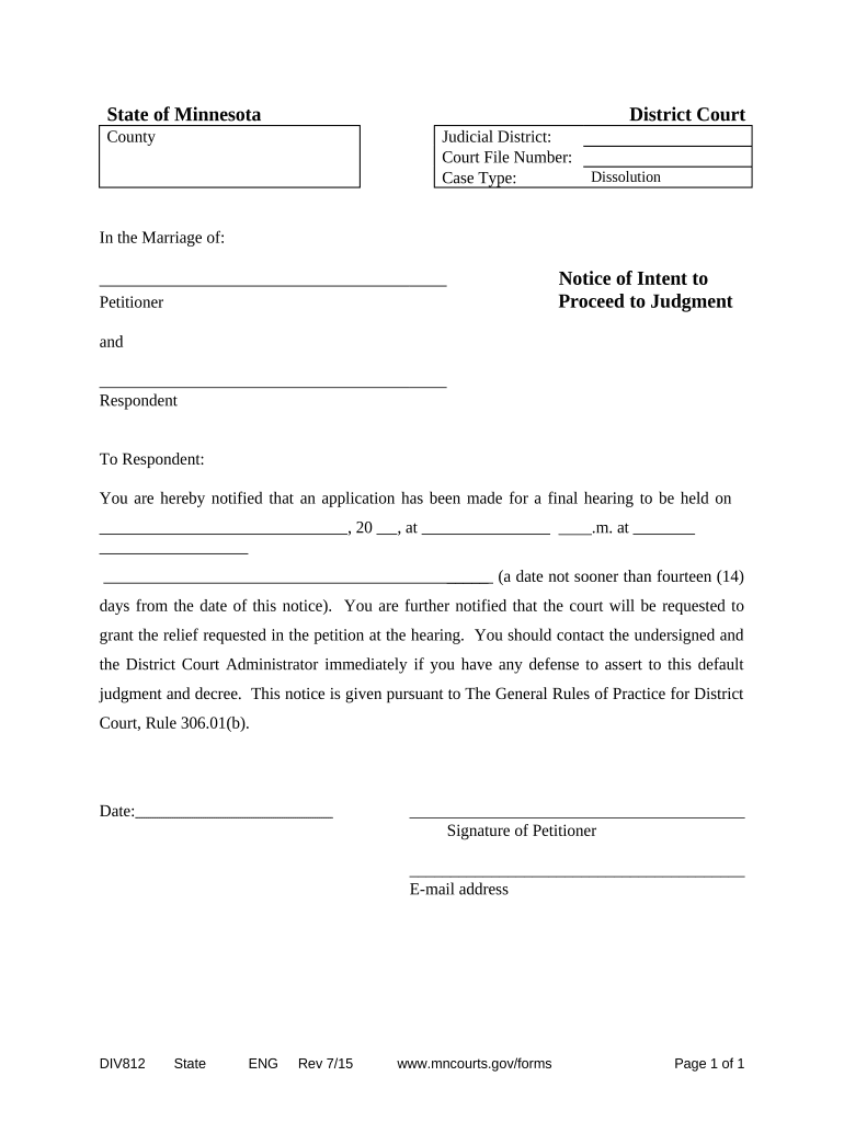 Minnesota Notice Intent  Form