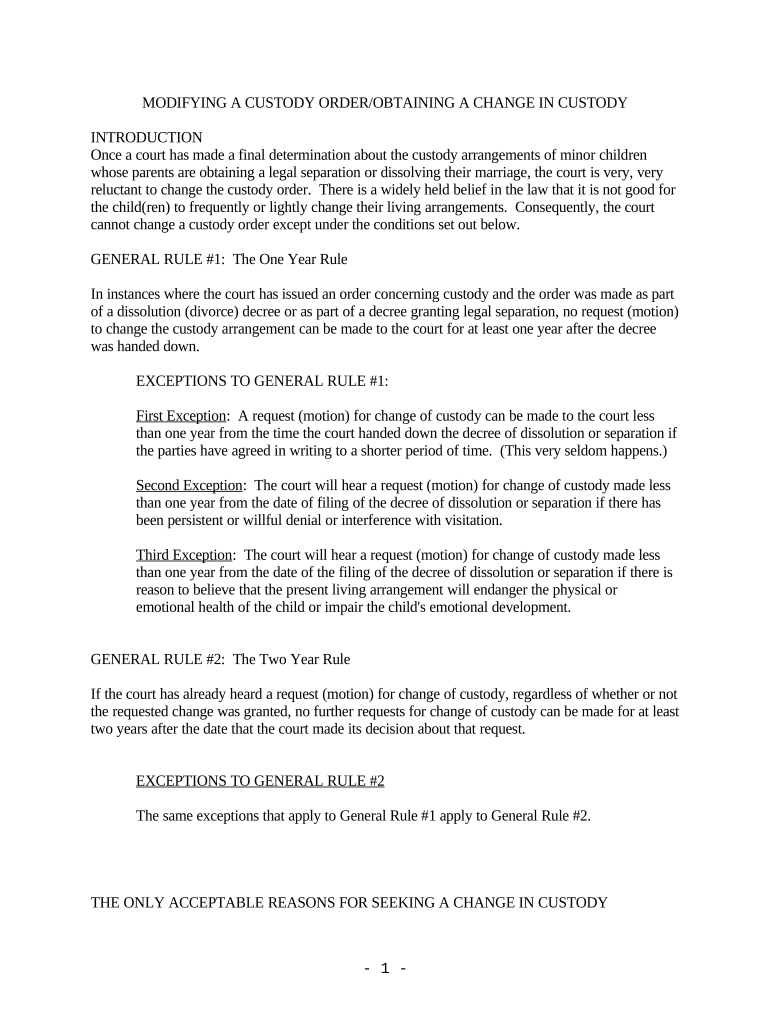 Mn Custody Order  Form