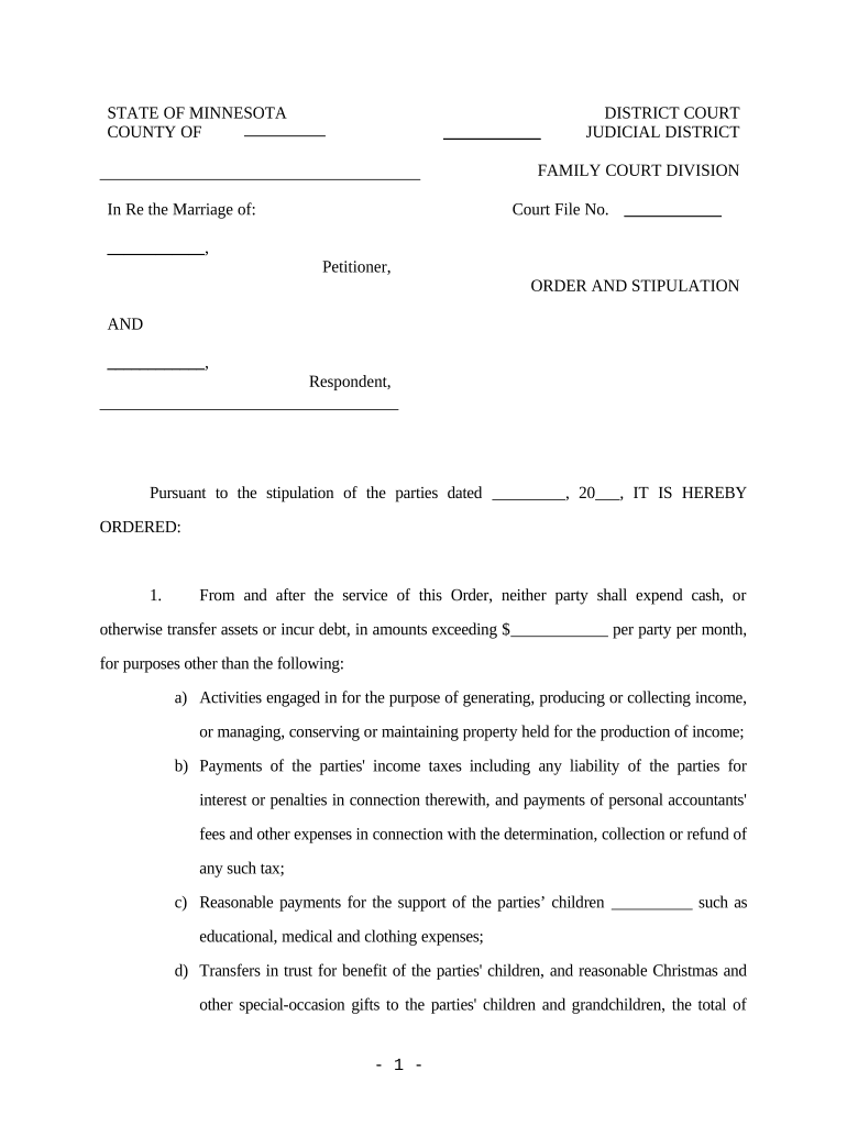 Minnesota Pending  Form