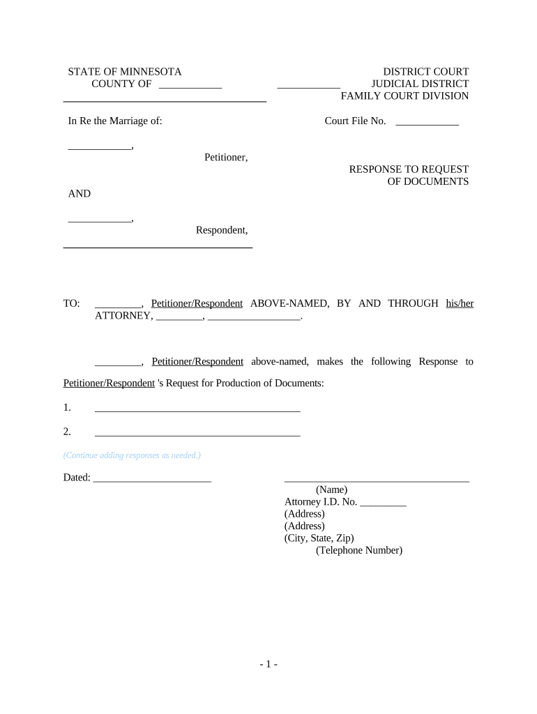 Discovery Production Document  Form