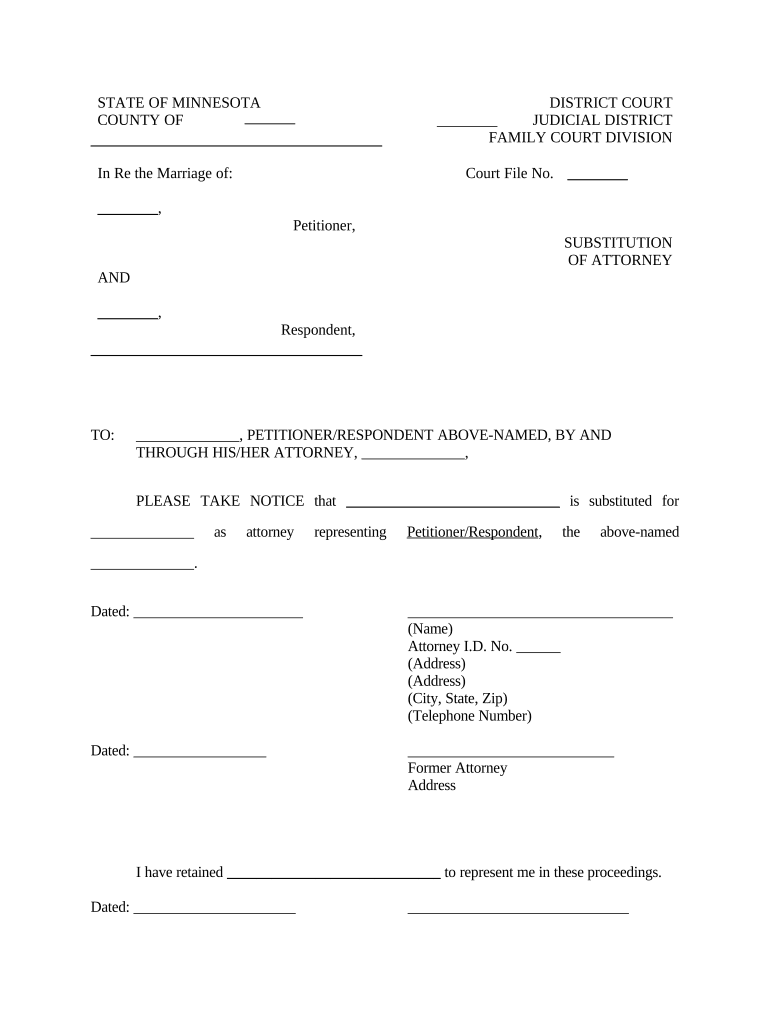 Mn Attorney  Form
