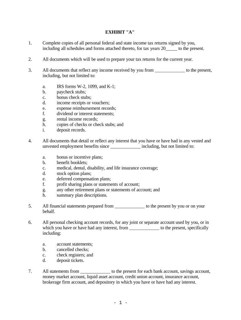 Discovery Request Documents Form
