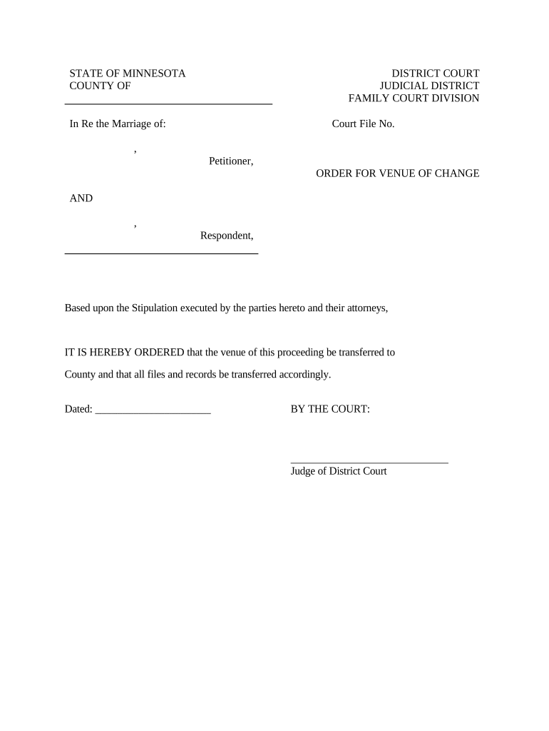 Minnesota Change Form