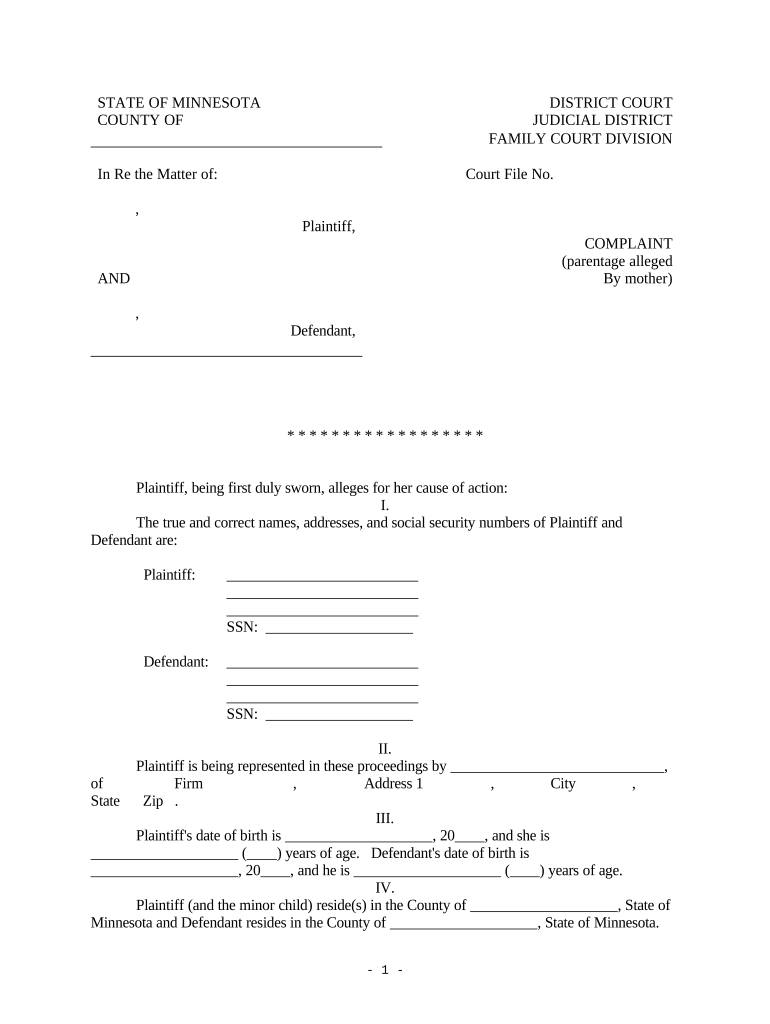 Minnesota Complaint  Form
