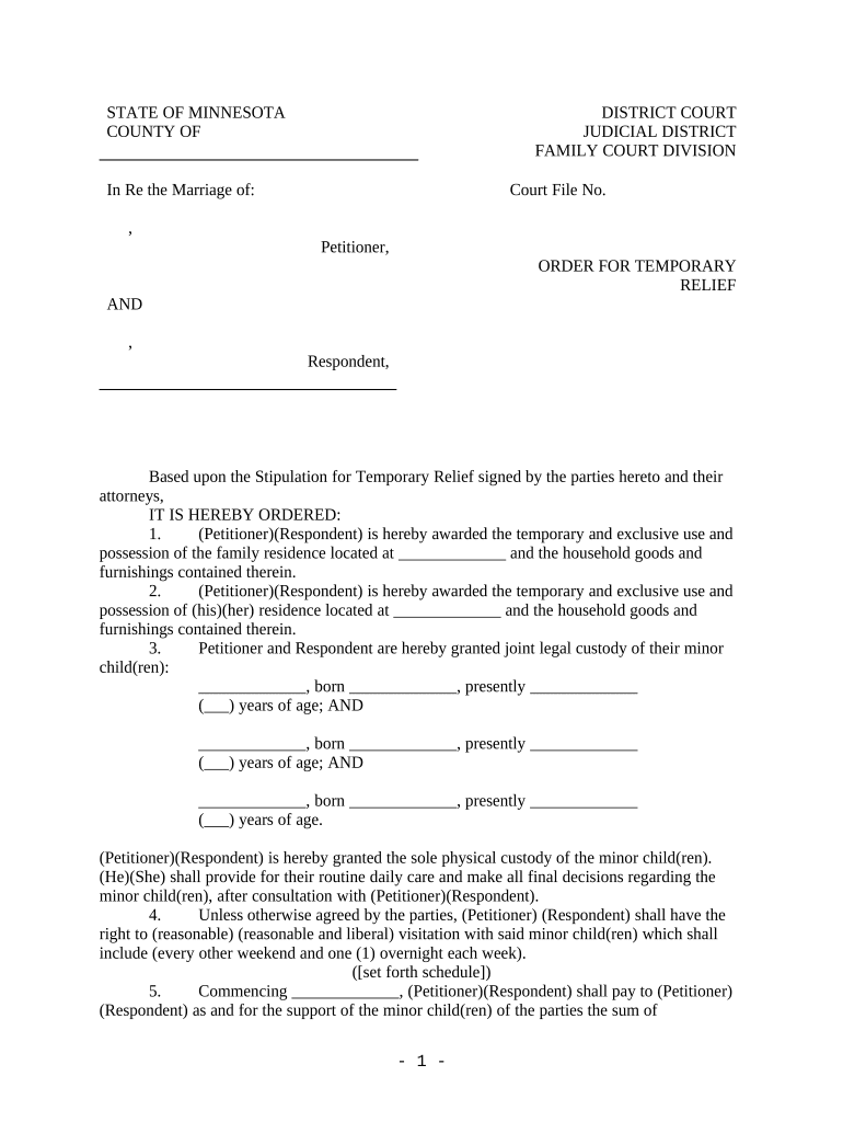 Minnesota Temporary Form