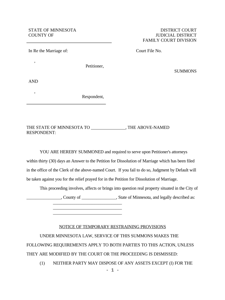 Summons Publication  Form