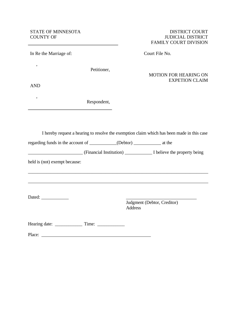 Hearing Exemption Form