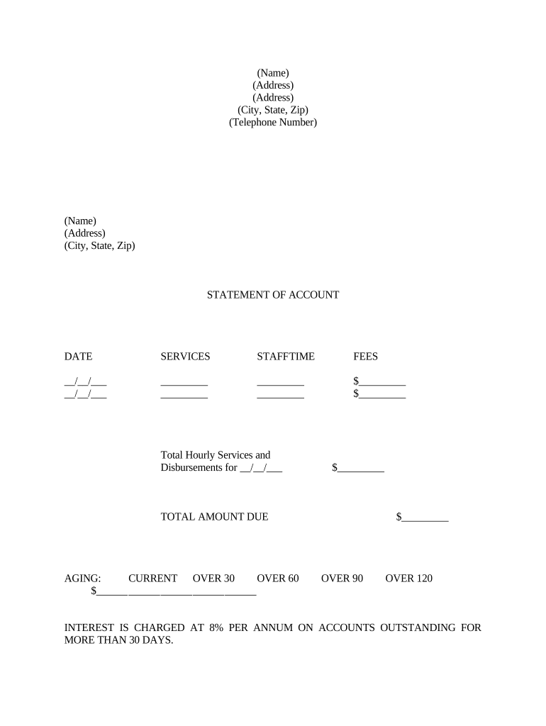 Statement Account Template  Form