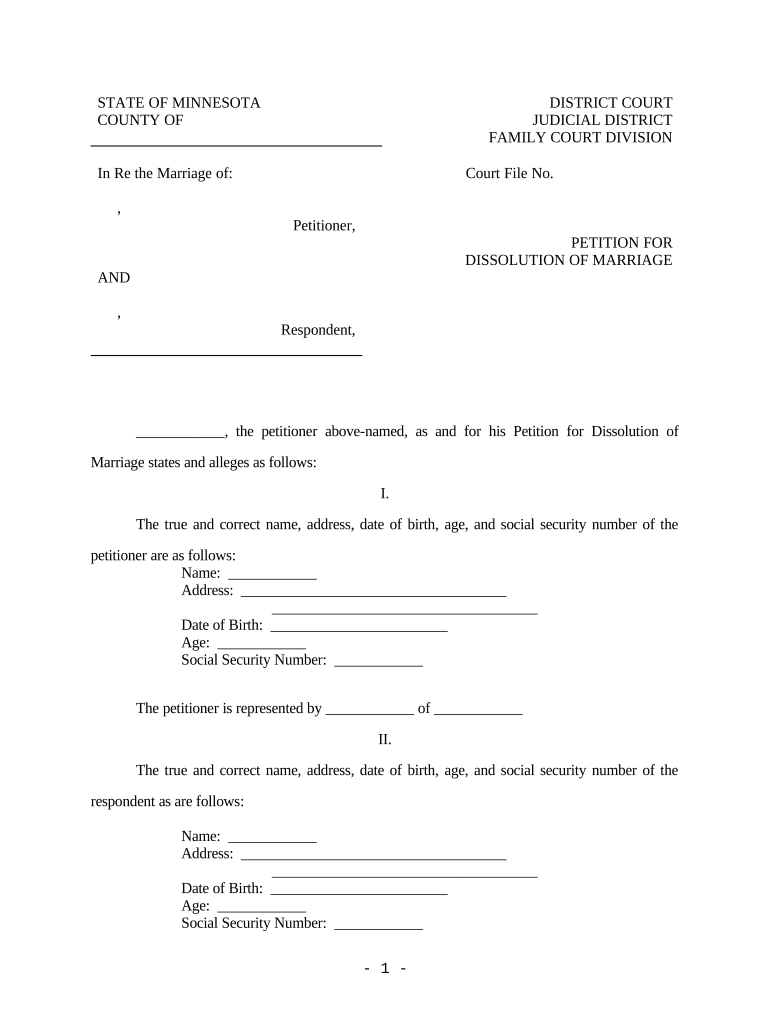 Minnesota Marriage  Form