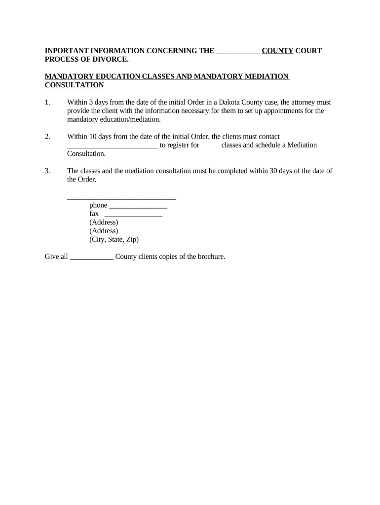 Minnesota Mediation  Form