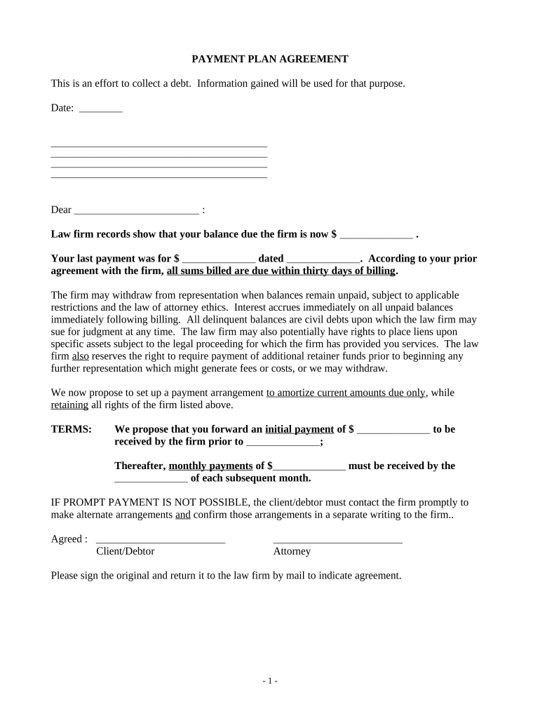 Mn Payment Agreement  Form