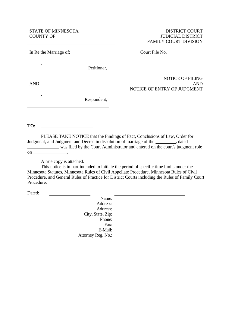 Notice Entry Sample  Form